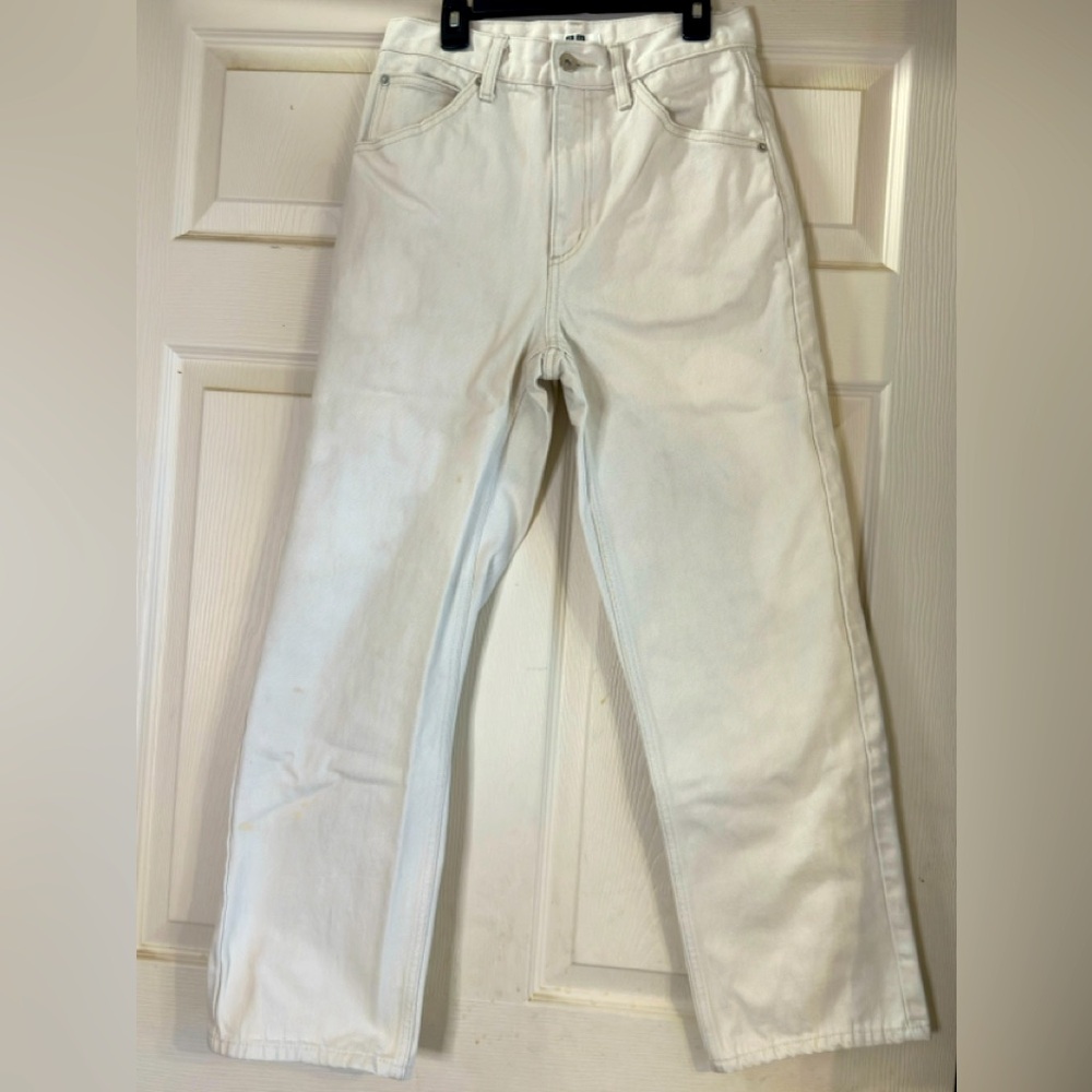 GUC‎ Uniqlo White Straight Jeans Modern Style Size 25x32
